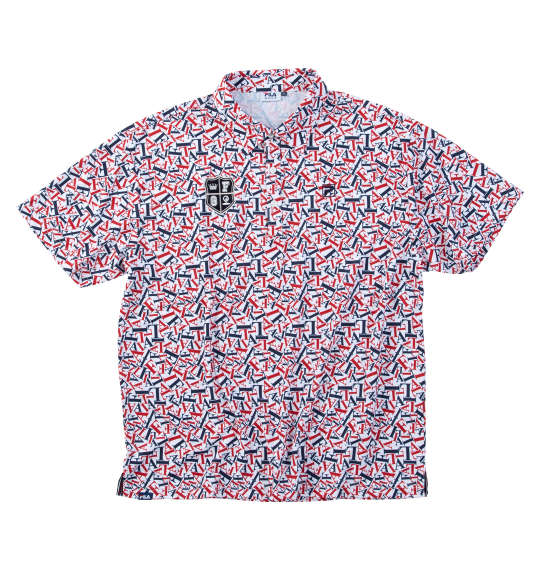 大きいサイズ メンズ 遮熱バーチカルメッシュタイポプリント半袖シャツ FILA GOLF ブラック 3L 4L 5L カジュアル 快適 丈夫 涼しい 通気性 スポーティ おしゃれ 夏用 ゴルフウェア 動きやすい 軽量 1278-5222