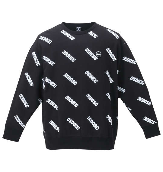 途轍も無い大いさ メンズ  長袖トップス 23 ST ALLOVERクルースウェット 黒いこと DCSHOES 3L 4L 5L 6L ／刷り上げる／天然ゴム紋章／裏毛／流汗／総柄／吸汗速乾／サスティナブル 1278-3110 パーカー-トップス