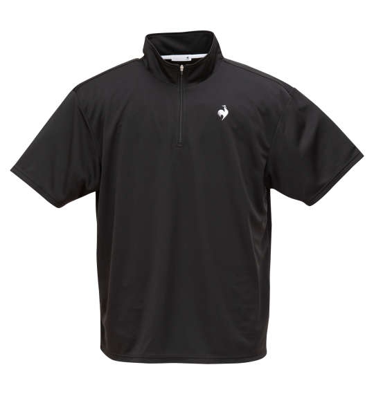 馬鹿でかい メンズ エコペットハーフジップ半袖ティーシャツ LE COQ SPORTIF メンズティーシャツ ルコック  3L 4L 5L 6L 黒いこと 1278-5261- スポーツシャツ 通気性 吸汗速乾 運動競技御召しもの ゴルフ御召しもの 心地好い 馬鹿でかい服 夏物  今めかしい