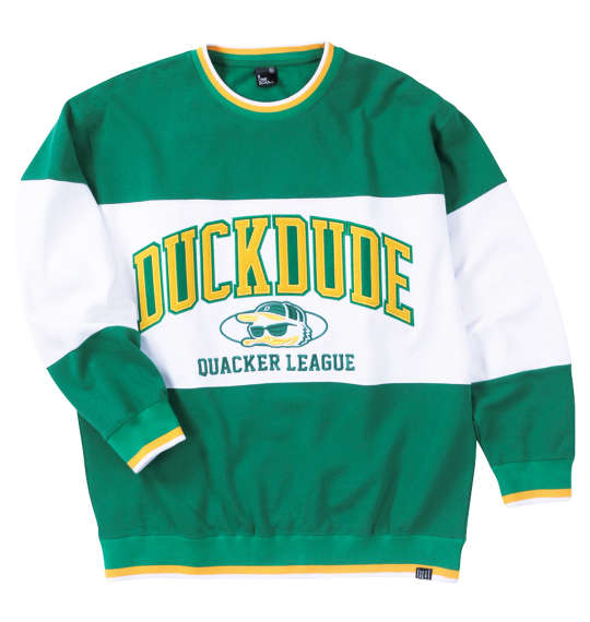 気が大きい大きさ メンズ DUCK DUDEうつり変わりクルーネックスウェット b-one-soul 3L 4L 5L 6L 8L  心地よい 好いたらしい 思わしい 今めかしい 表どおり  スポーティ デイリー 1258-2391
