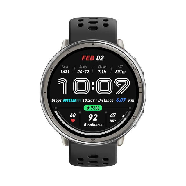 Amazfit スマートウォッチ Active 2 (Round) ブラックシリコン sp170073-C226