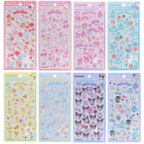 サンスター文具 ボンボンドロップシール サンリオキャラクターズ 第2弾 全8種セット◆新品Sa【即納】【コンビニ受取/郵便局受取対応】