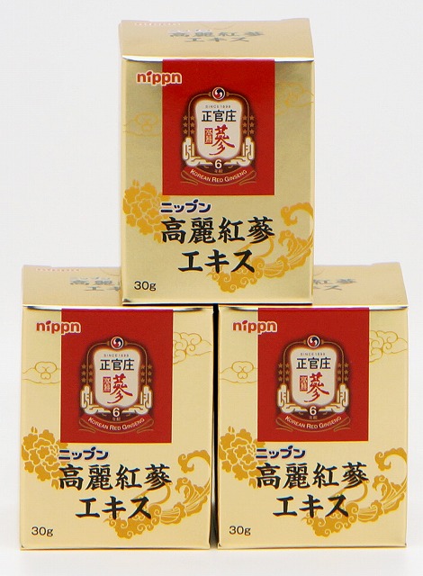 ニップン 高麗紅蔘抽出エキス 高麗人蔘（紅参） 正官庄 30g×3個