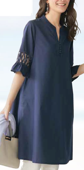 ワンピース 五分袖 レディース 多ボタン使い袖ピンタックワンピース ネイビー 膝下丈 婦人服 ミセス シニア 女性 紺色 バンドカラー ひざ下丈 シンプル 無地 シニアファッション 40代 50代 60代 70代 80代 母の日 お母さん 春夏　nss　p25508 楽天市場】多ボタン使い袖ピンタックワンピース レディース 婦人服