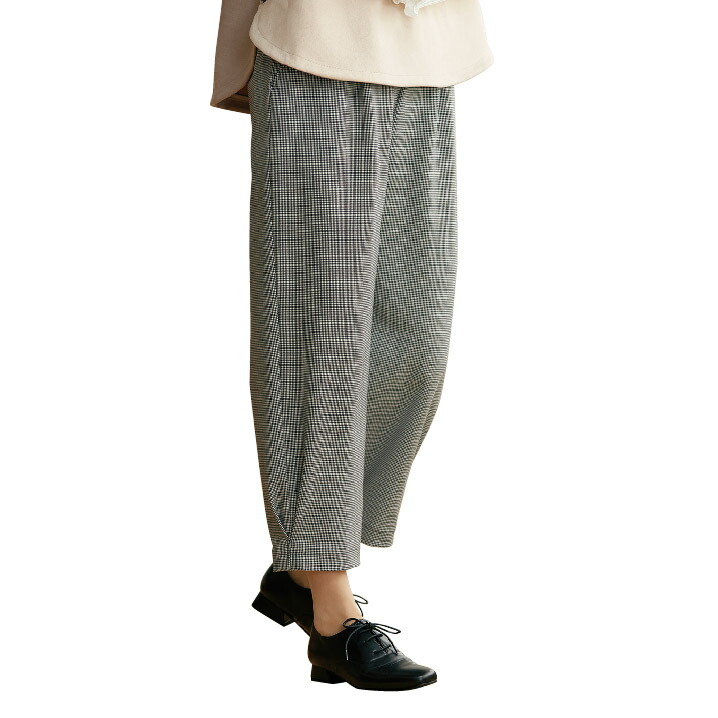 楽天市場】パンツ 長ズボン ゆったり レディース 日本製 尾州織 千鳥格