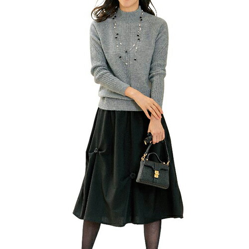 日本製 かすりジャカードロングセーター ブルー×カーキ系 ニット セーター ハイネック レディース 婦人服 ミセス シニア 女性 秋冬　nss　p25010 楽天市場】日本製 かすりジャカードロングセーター ブルー