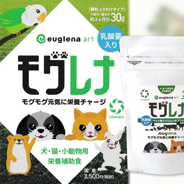 楽天市場 3個セット ペット用サプリ モグレナ 30g 正規取扱店 愛犬ペットサプリ ミドリムシのちからがリニューアル ユーグレナ サプリメント ミドリムシ サプリメント みどりむし ユーグレナ 送料無料 あす楽 プレゼント ギフト 美人職人