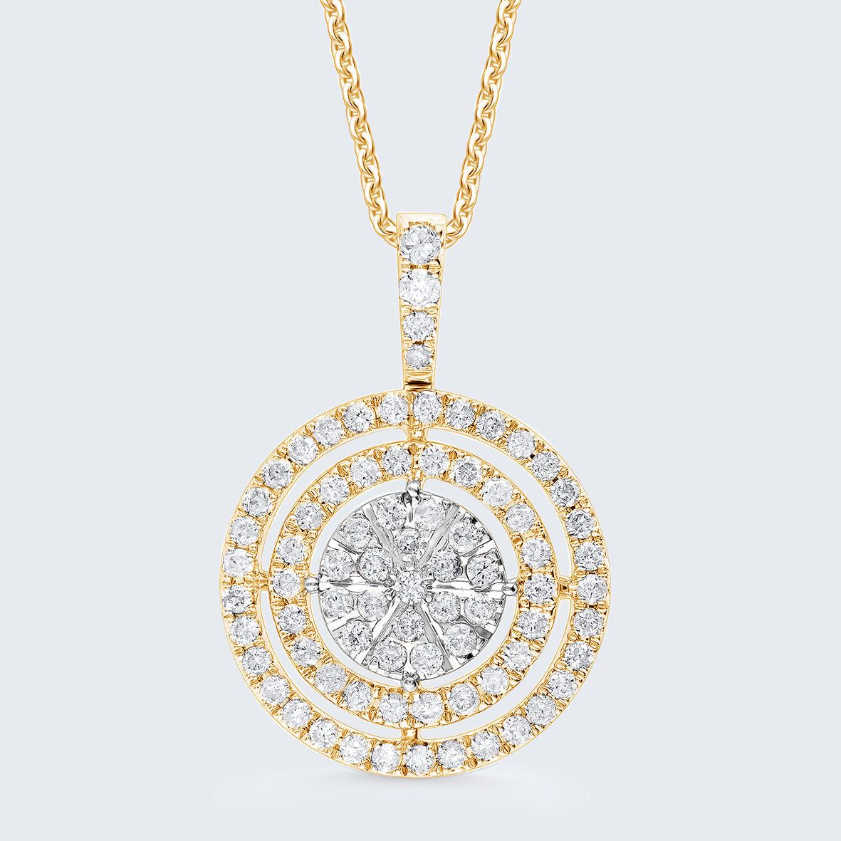 ピザカットデザイン ダイヤモンドペンダントヘッド - K18YG / PG、0.55ct (チェーンはオプション)|Bijou Branche