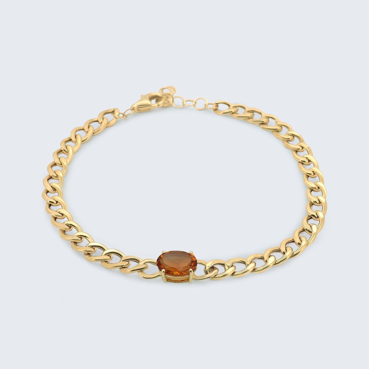 Ｋ18.ペリドットのチェーンブレスレット ペリドットチェーンブレスレット – K18YG、1.30ct