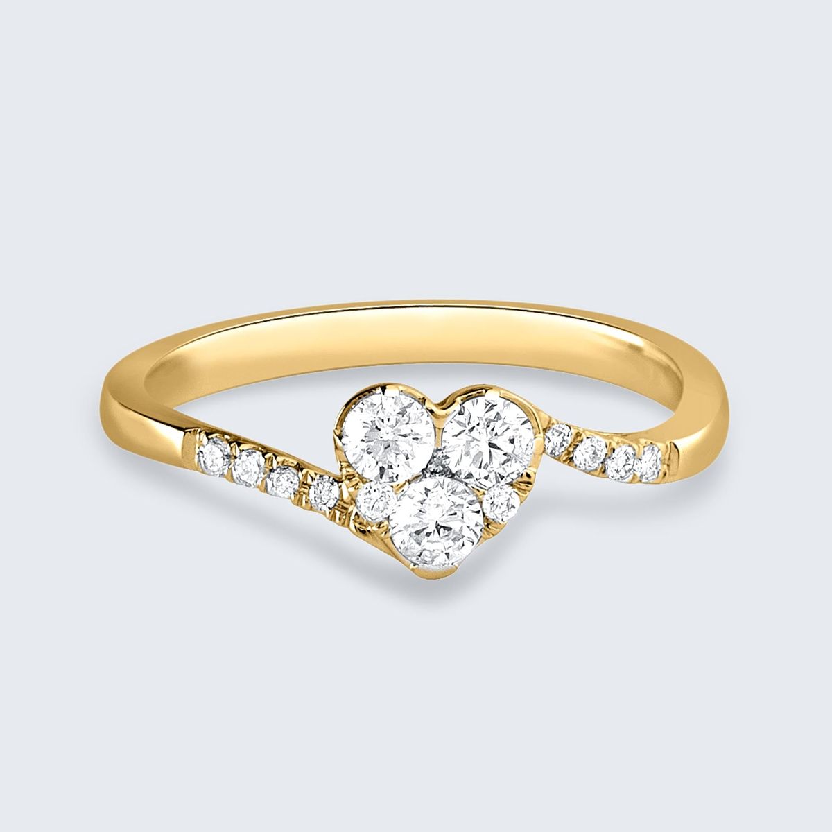 K18 0.35ctダイヤハートモチーフリング｜Bijou Branche