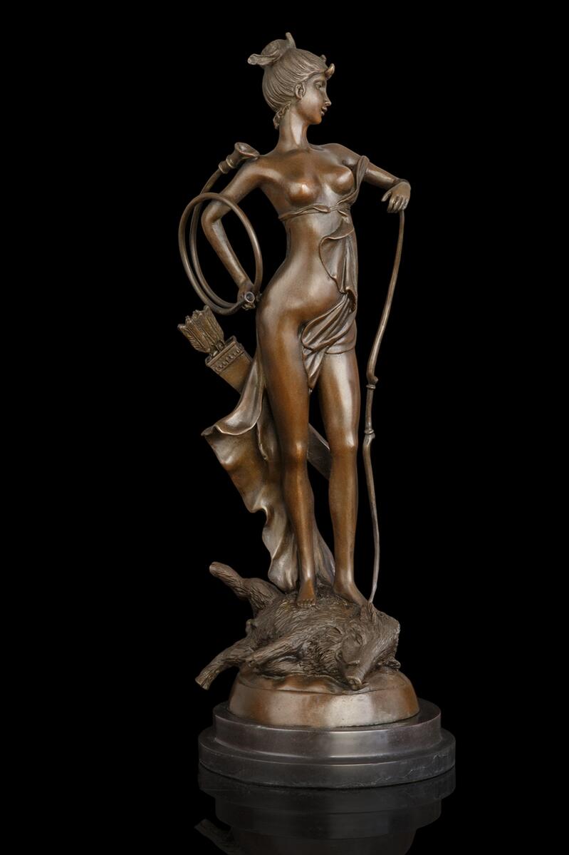 送料無料 大人気ブロンズ像 女狩人インテリア 彫刻 銅像 Rvcconst Com