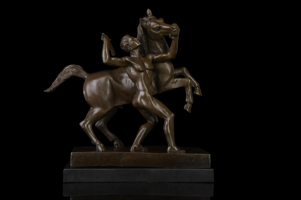 貨物輸送無料 大人気ブロンズシェープ 馬とすっ裸丁年 インテリア装飾 刻 銅像 Geo2 Co Uk