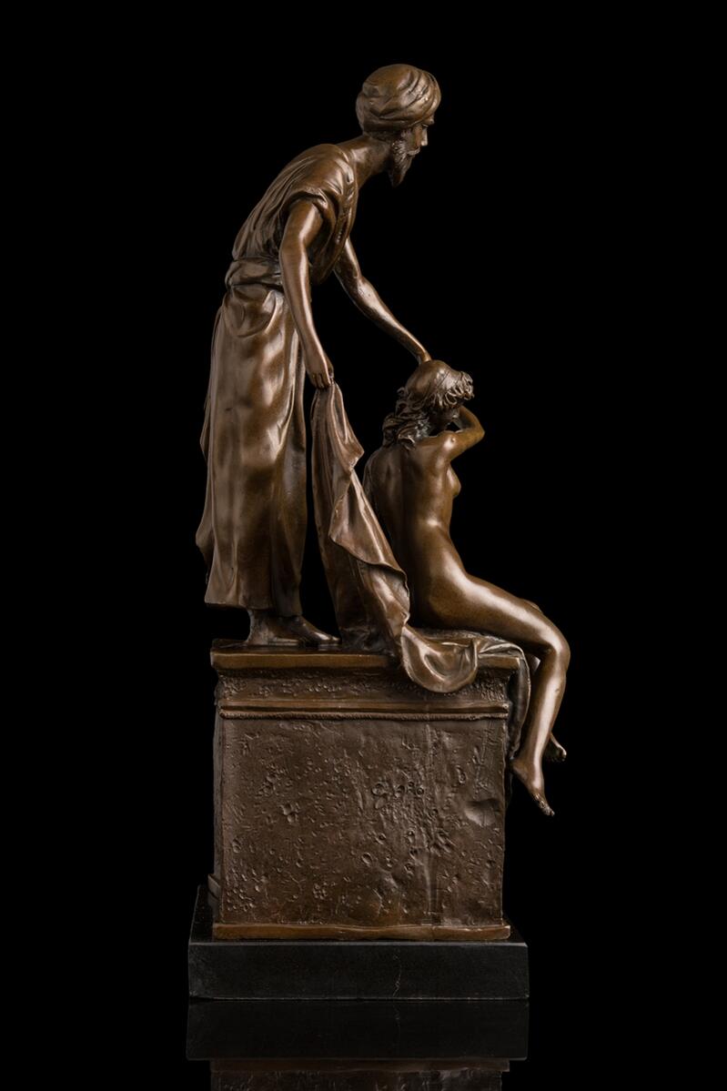 送料無料 大人気ブロンズ像 裸婦と男子 インテリア 彫刻 銅像 Rvcconst Com