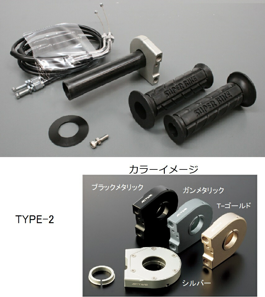 KTM RC390（14～15年） スロットルキット ホルダー タイプ2/ブラックメタリック 巻取Φ32 グロメット付属 ACTIVE（アクティブ）