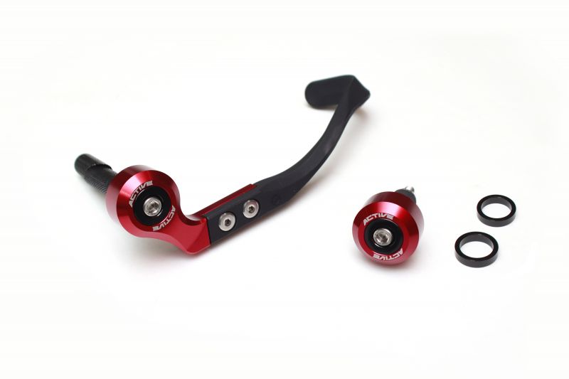 ブレーキレバーガード&バーエンド フルセット レッド ハンドル内径Φ15.5～16.75用 ACTIVE（アクティブ）