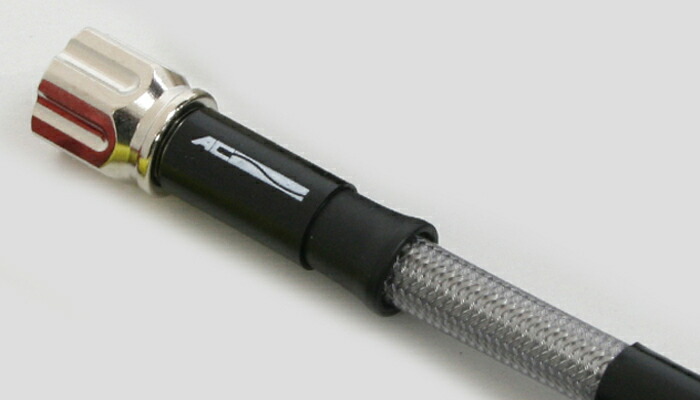 ユニバーサルブレーキホース オフ/モタード用 ガイドチューブ付アルミメッキ クリアホース 全長1410mm ACパフォーマンスライン 4,930円