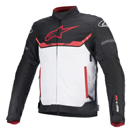 T-SP S ウオータープルーフジャケット ASIA 1304 BLACK WHITE BRIGHT RED Mサイズ アルパインスターズ（alpinestars）｜バイク メンテ館