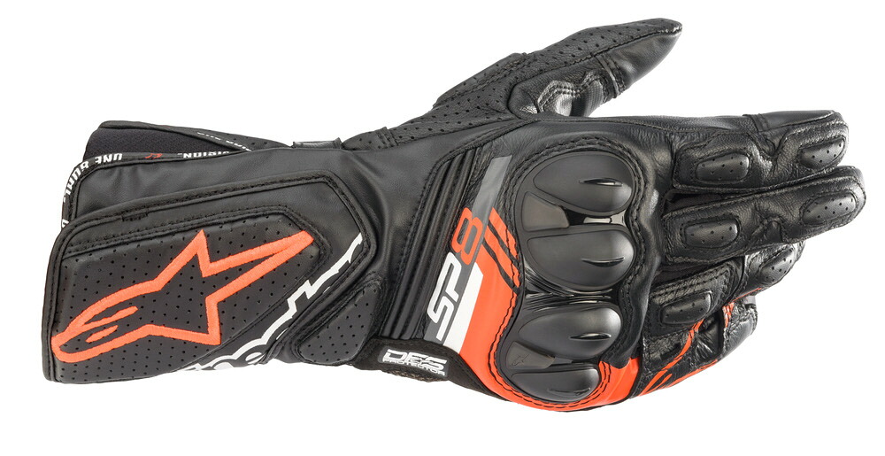 SP-8 V3 レザーグローブ ブラック/レッド FLUO XLサイズ アルパインスターズ(alpinestars)|バイク メンテ館