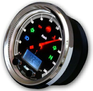 CA085シリーズ多機能クラシカルメーター 6000rPm（ブラックパネル） ACEWELL（エースウェル）｜バイク メンテ館
