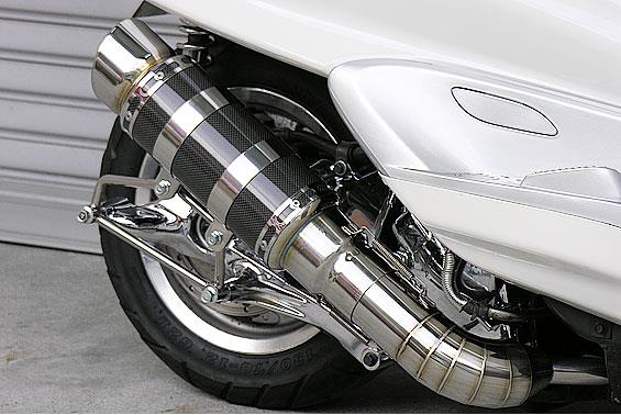 マジェスティ250(MAJESTY)5GM・5SJ HEタイプマフラー RSタイプ ブラックカーボン ASAKURA(浅倉商事)