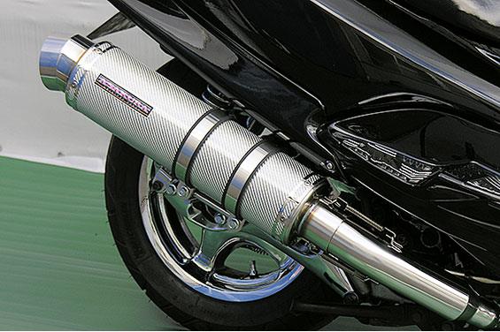 マジェスティ125（MAJESTY） GGタイプマフラー レーシングタイプ ホワイトカーボン ASAKURA（浅倉商事）