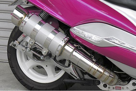マジェスティ125（MAJESTY） HEタイプマフラー RSタイプ ホワイトカーボン ASAKURA（浅倉商事）