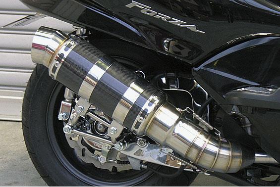 フォルツァ（FORZA）MF08 HEタイプマフラー レーシングタイプ ブラックカーボン ASAKURA（浅倉商事）