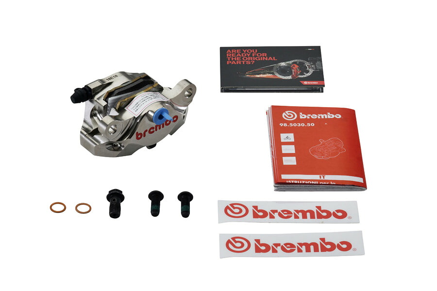 120.A441.40 CNC リアキャリパー 2P Φ34 ニッケルコート 84mmピッチ BREMBO(ブレンボ)|バイク メンテ館