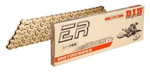 ERT3シリーズ 520ERT3-122L ZJ（カシメ） ノンシールチェーン ゴールド色 DID（ダイドー）