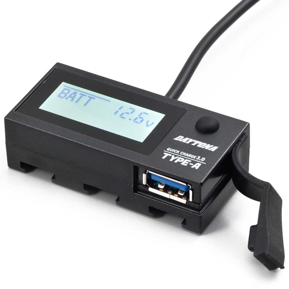 有名ブランド 激安店舗 デジタル電圧計 USB電源 Type-A イープラスチャージャー QC3.0対応 18W iPhone Android対応 DAYTONA デイトナ elma-ultrasonic.be elma-ultrasonic.be