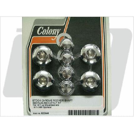 ショベルロッカーシャフトメッキエンドキャップセット　COLONY（コロニー）
