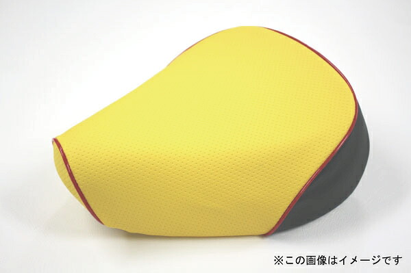 タクト（TACT）AF24 被せタイプ 国産シートカバー エンボスイエロー/赤パイピング GRONDEMENT（グロンドマン）
