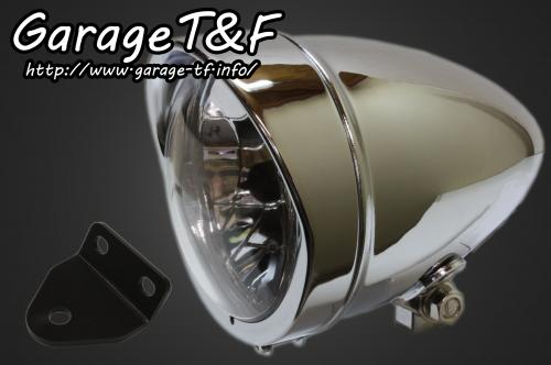 SR400 4.5インチロケットライト（メッキ）＆ライトステー（タイプC）キット ガレージT＆F 8,387円
