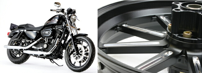 XL1200X スポーツスター FORTY-EIGHT（ABS） アルミ鍛造ホイール（9S） リア用 3.50-16 アルマイトブラック GLIDE（グライド）