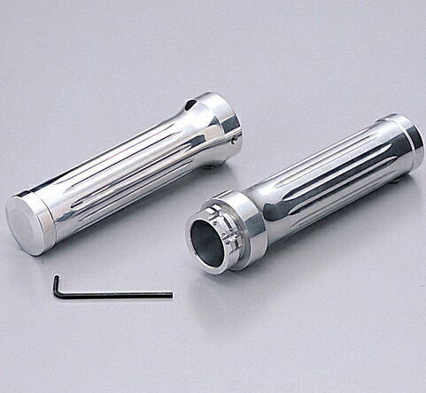 BOLT（ボルト）/R/ABS アルミグリップ Φ1インチ（25.4mm）ハンドル用 ビレット クロームメッキ HURRICANE（ハリケーン）｜バイク メンテ館