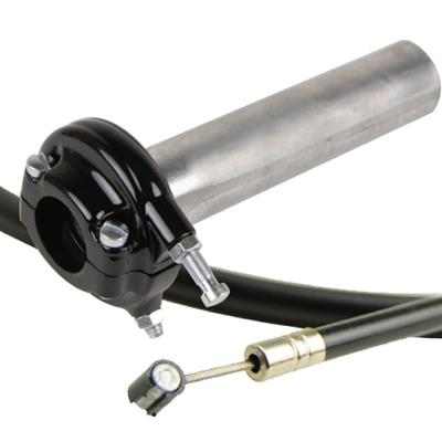 ドラッグスター250(DRAGSTAR) AMALスロットル - ブラック&ワイヤー アウター1100mm GOODS(モーターガレージグッズ)