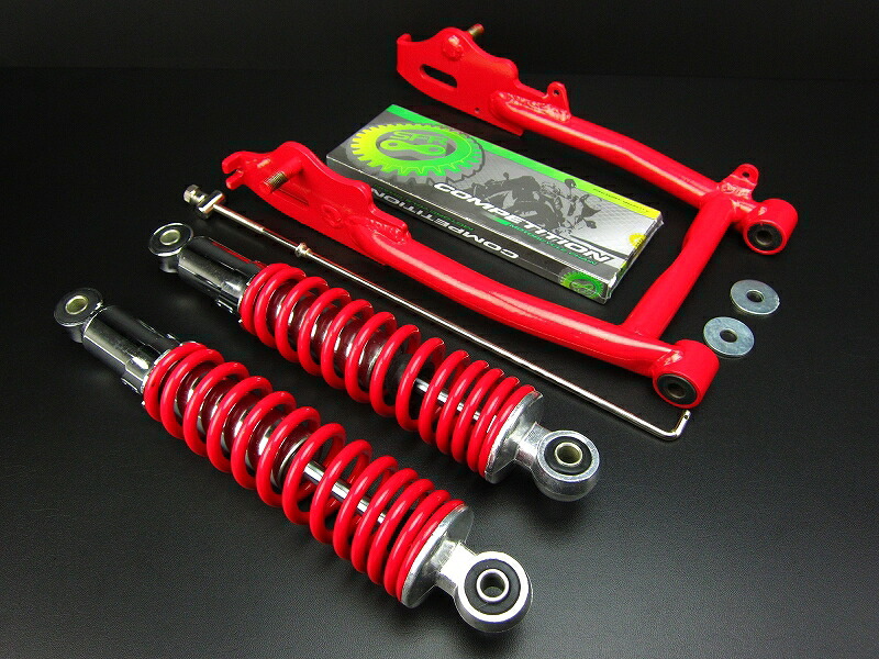 モンキー、ゴリラZ50J モンキースイングアーム5cm+リアショック　レッド280mm MINIMOTO（ミニモト）｜バイク メンテ館 9,969円