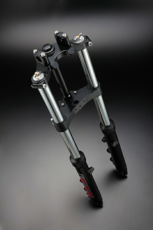 Z750FX-1 79-80年 トリプルクランプ付フォークASSY KYB36&Type-2 フォークカラーシルバー×クランプカラーブラック PMC（ピーエムシー）