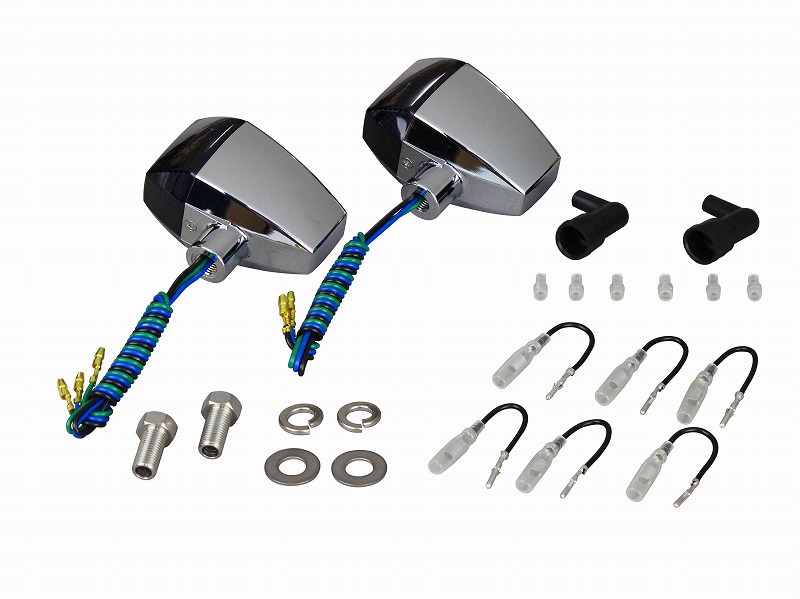 ZRタイプウインカー スタンダードレンズ（ダイヤカット）（2個入り）電球無 メッキボディ／スモークレンズ ダブル球仕様 POSH（ポッシュ）