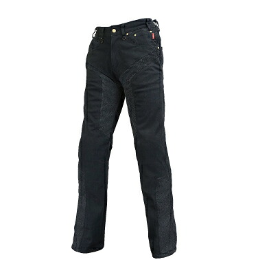 RR7509LF ハーフメッシュストレッチブラックデニムパンツLF ブラック MWサイズ ラフアンドロード（Rough＆Road）｜バイク メンテ館