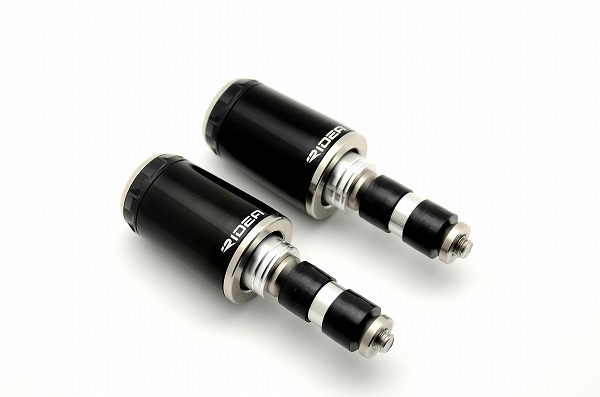 ハンドル内径Φ18-Φ20用 SPINNER バーエンド ロングタイプ ブラック SSB-1A-SS-BK RIDEA(リデア)|バイク メンテ館
