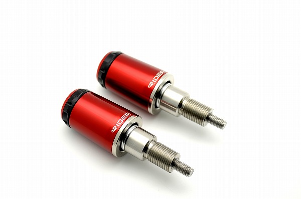 マジェスティS(MAJESTY) SPINNER ハンドルバーエンド ロングタイプ レッド SSB-1A-16-RD RIDEA(リデア)