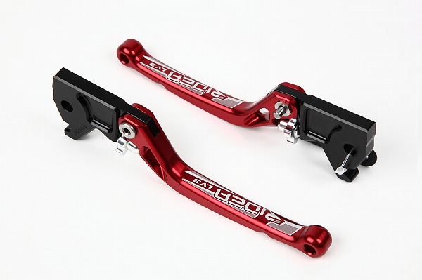 シグナスX-SR（CYGNUS-X-SR）4型 ノブアジャストブレーキレバー 左右セット レッド（LV3-R01-RD） RIDEA（リデア）