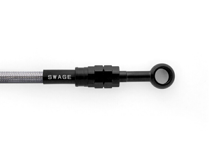フロントブレーキホースキット ステンレスブラック/クリアホース スウェッジライン（SWAGE-LINE） シャドウスラッシャー400（01～06年）