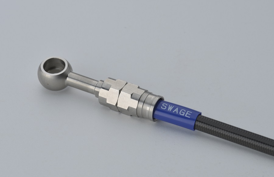 Swage-PRO フロントブレーキホースキット バイピース ステンレス/ブラックホース スウェッジライン(SWAGE-LINE) CB400SF Revo ABS(14~16年)NC42|バイク メンテ館