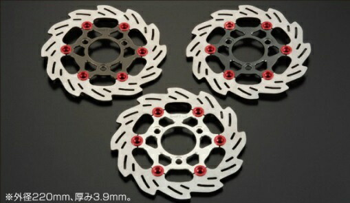 APE100typeD（エイプ100タイプD） 220mm ウエイブフローティングディスクローター フローティングスモークガンメタ/ゴールドピン SHIF TUP（シフトアップ）