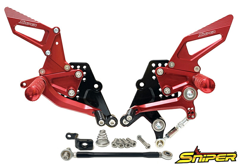 CBR250RR（MC51） バックステップ 赤 ABS対応3ポジション＋ レーシング用6ポジション SNIPER（スナイパー）｜バイク メンテ館