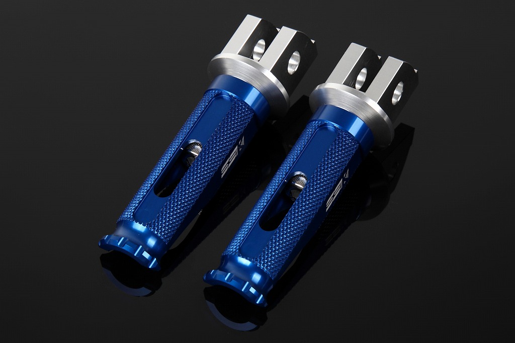 アルミ削り出しステップ レーシングタイプ（取付部 シルバー/ステップバー ブルー） SSK SPEEDRA（スピードラ） ZZR1200（02～05年）