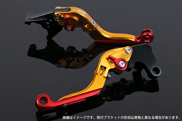 RGV250ガンマ VJ21A/VJ22A 可倒延長式アジャストレバーセット レバー：ゴールド アジャスター：グリーン SSK SPEEDRA（スピードラ）