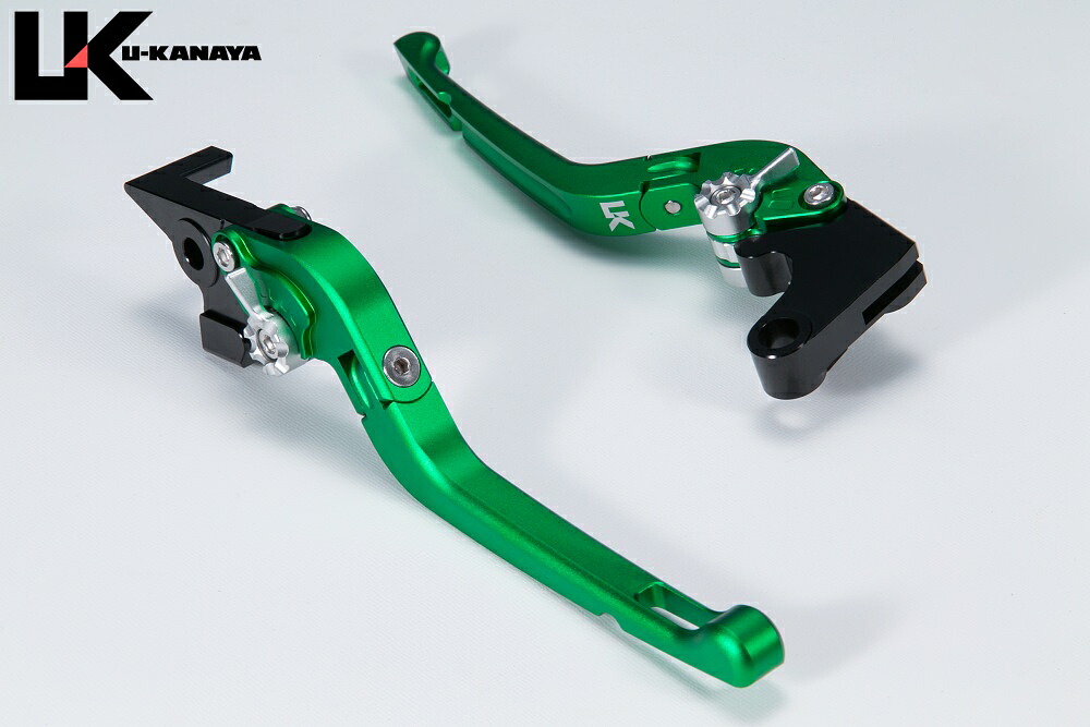 可倒式Rタイプ アルミビレットレバーセット グリーン（ツヤなし） U-KANAYA CBR400R/400X（22年）